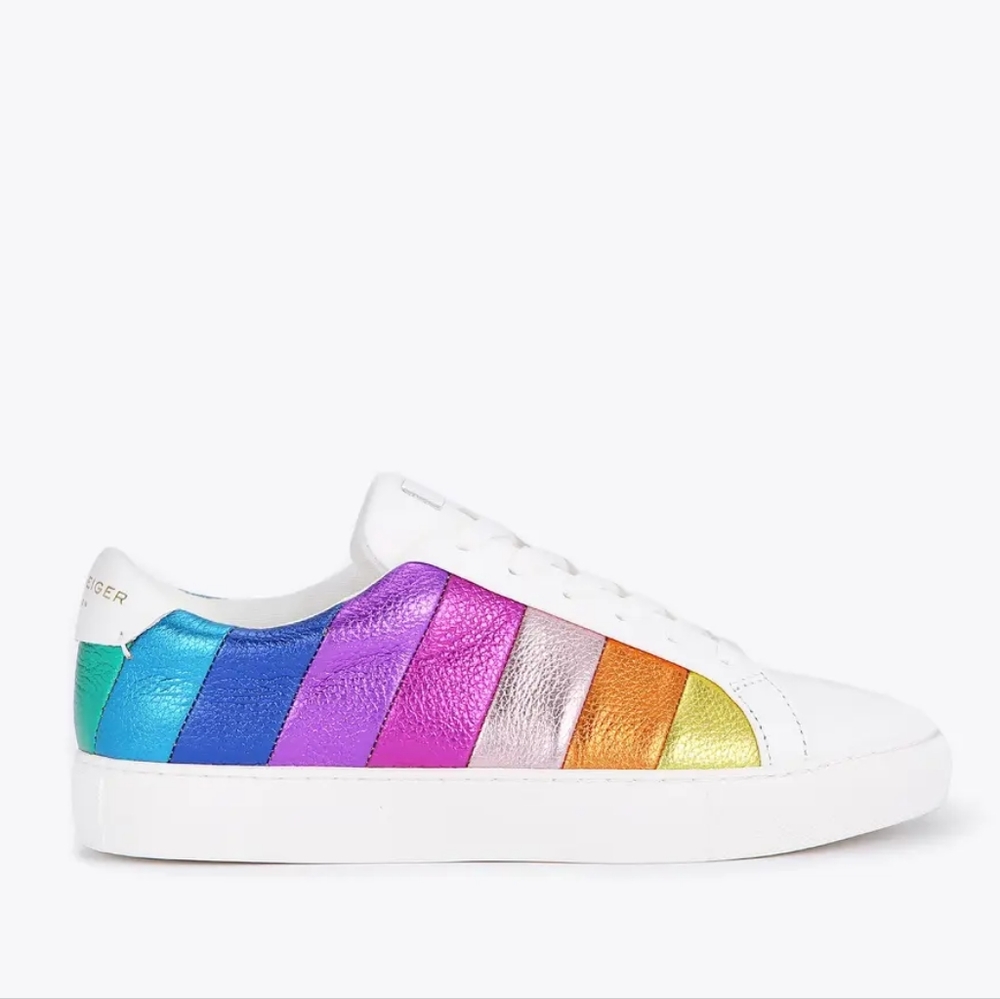 Kurt Geiger London Lane Stripe Sneaker Women's Rainbow Shoes Size 10